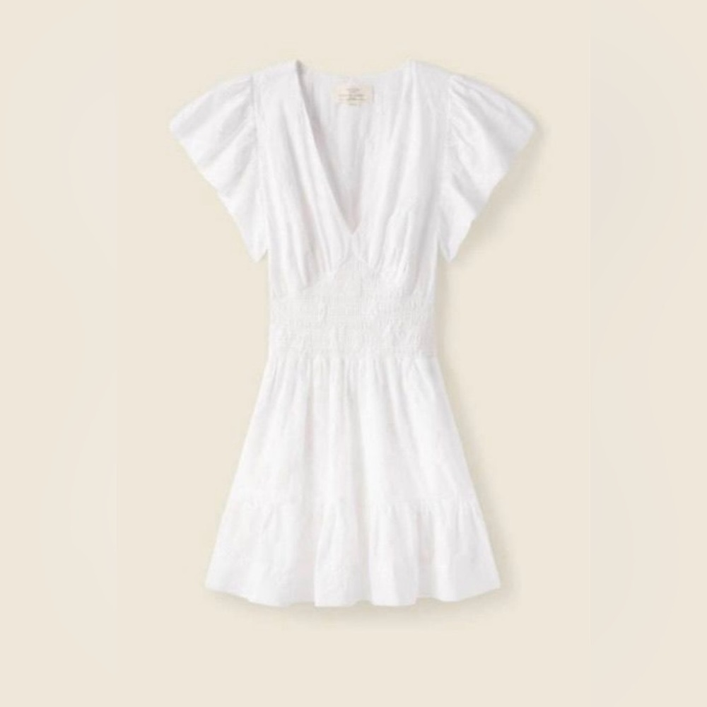 Trovata Birds of Paradis White Cotton Camilla Dress, size M